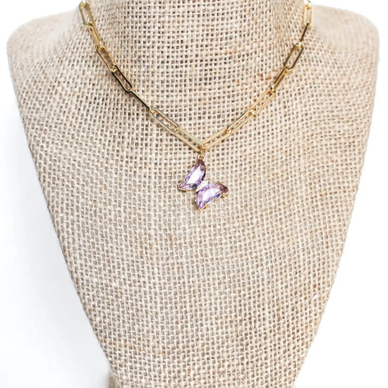 Purple Butterfly Necklace