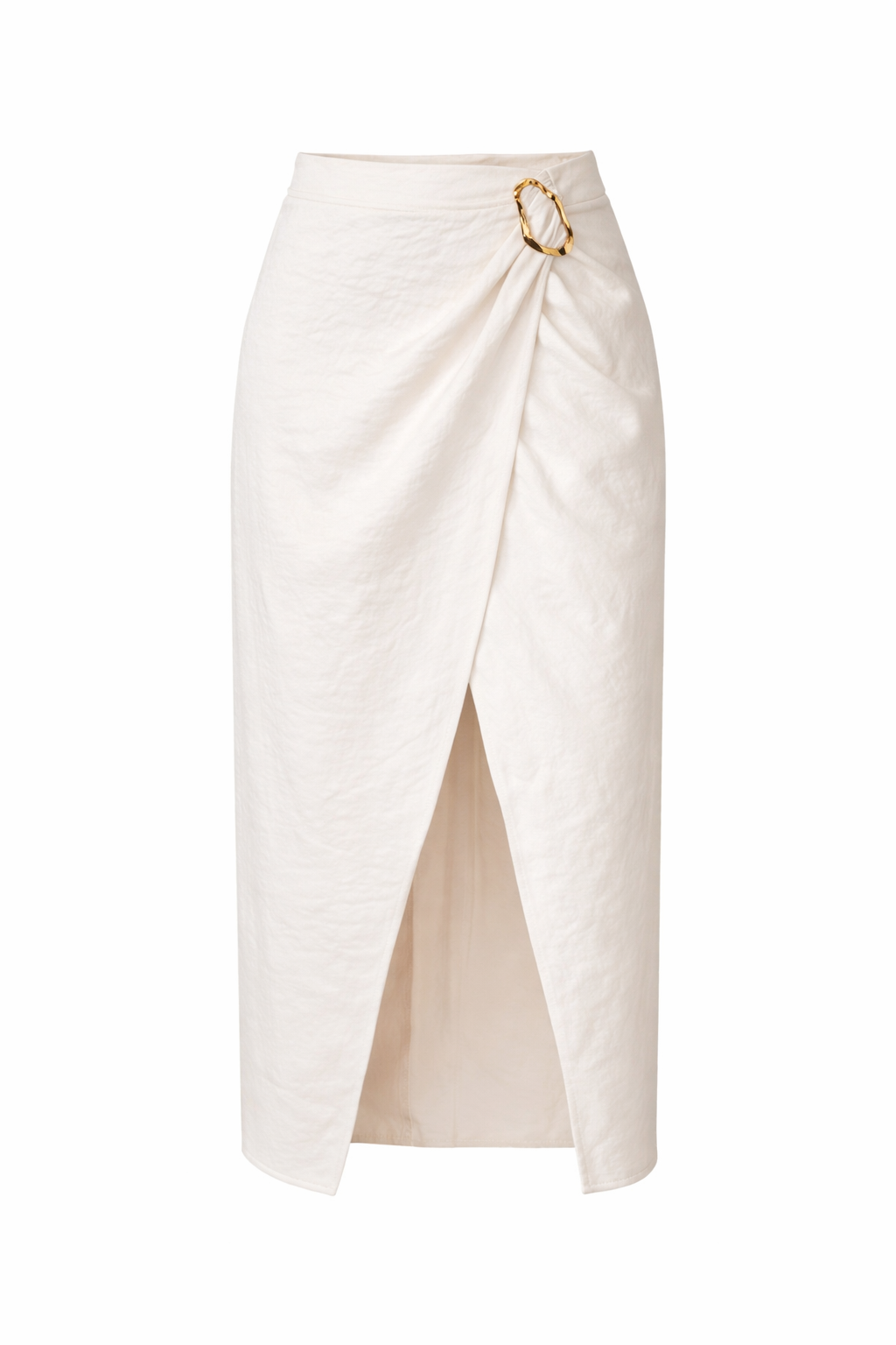 Suede Wrap Over Midi Skirt