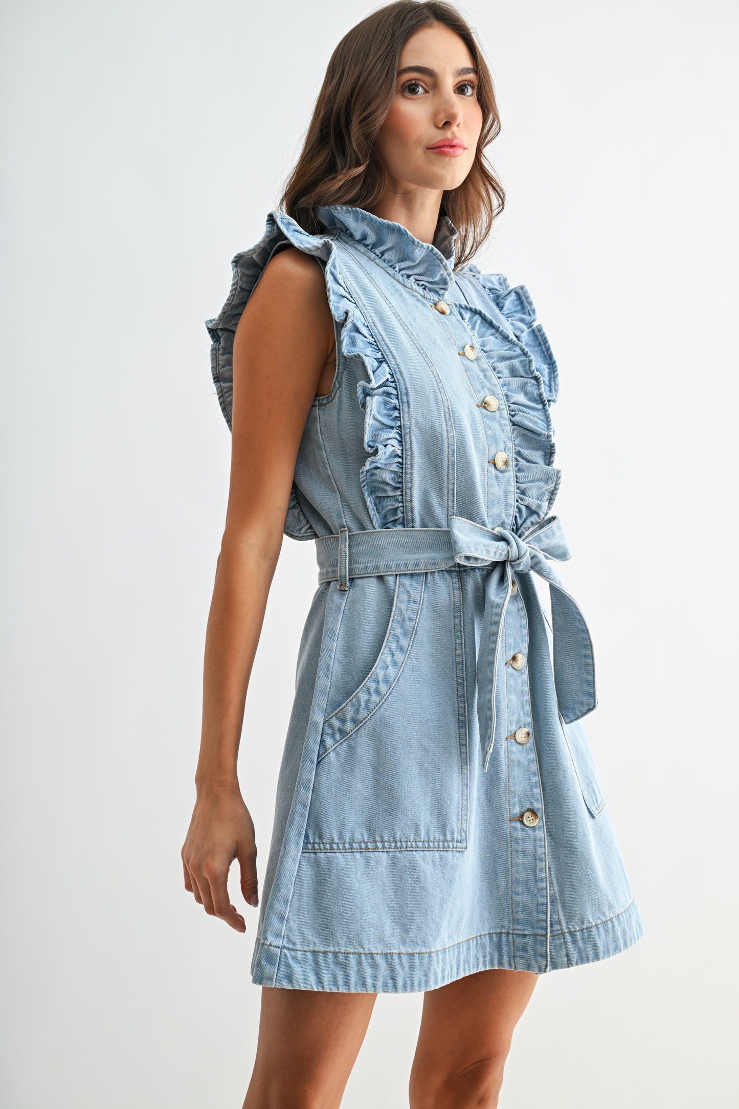 Sweet Carolina Denim Mini Dress (PRE-ORDER/AVAILABLE TO SHIP 8/13)