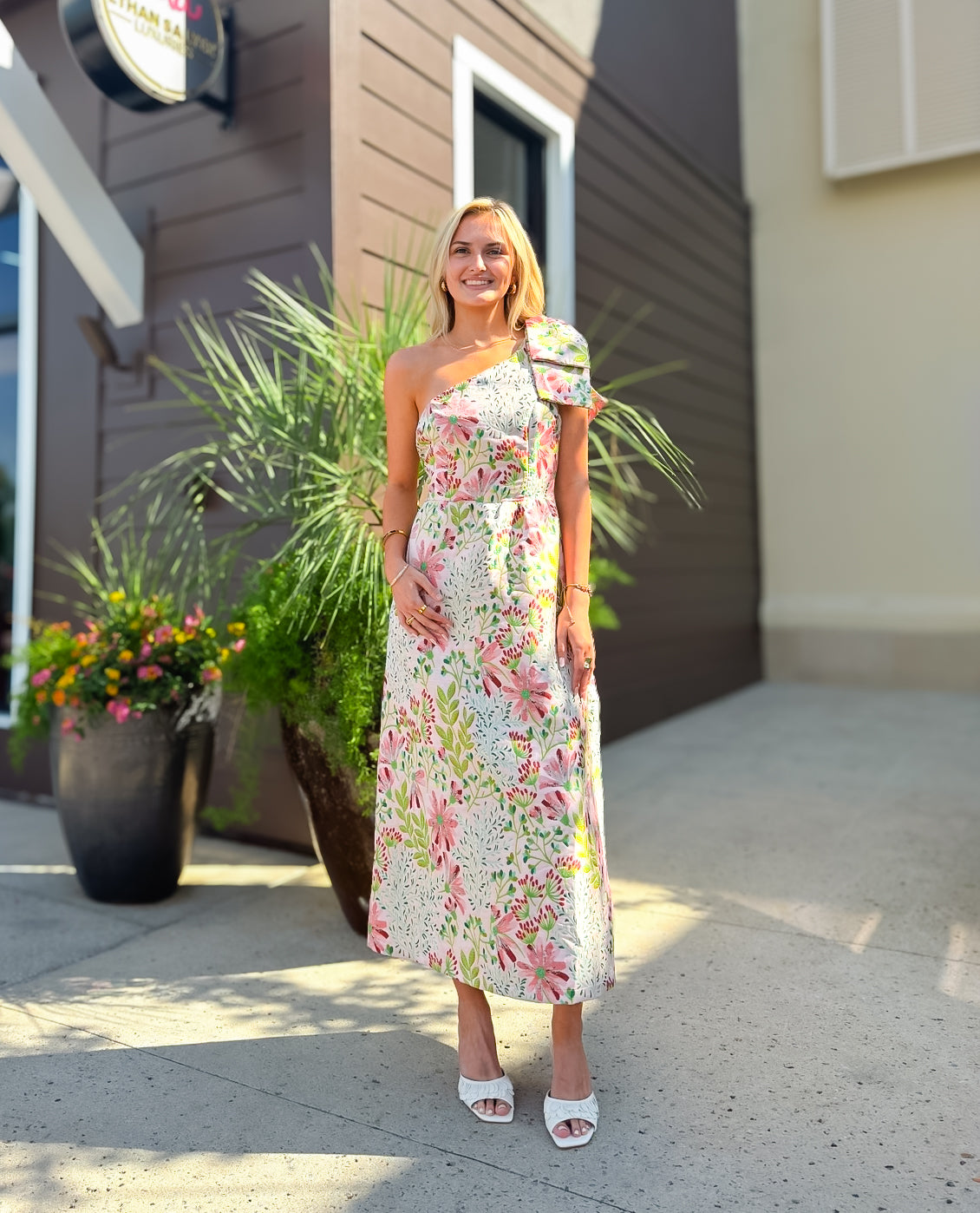 Garden Party Jacquard Midi Dress