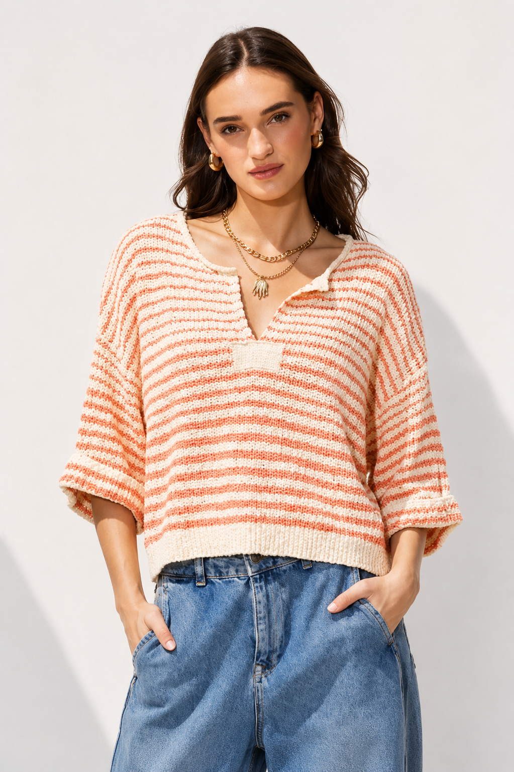 Sunset Stripe Sweater Top