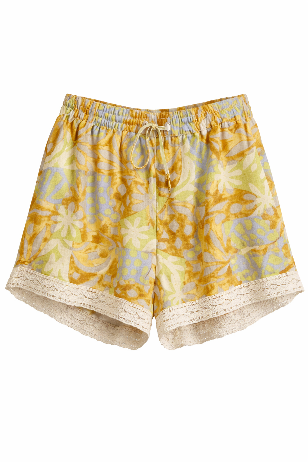 Cabo Lace Trim Printed Shorts