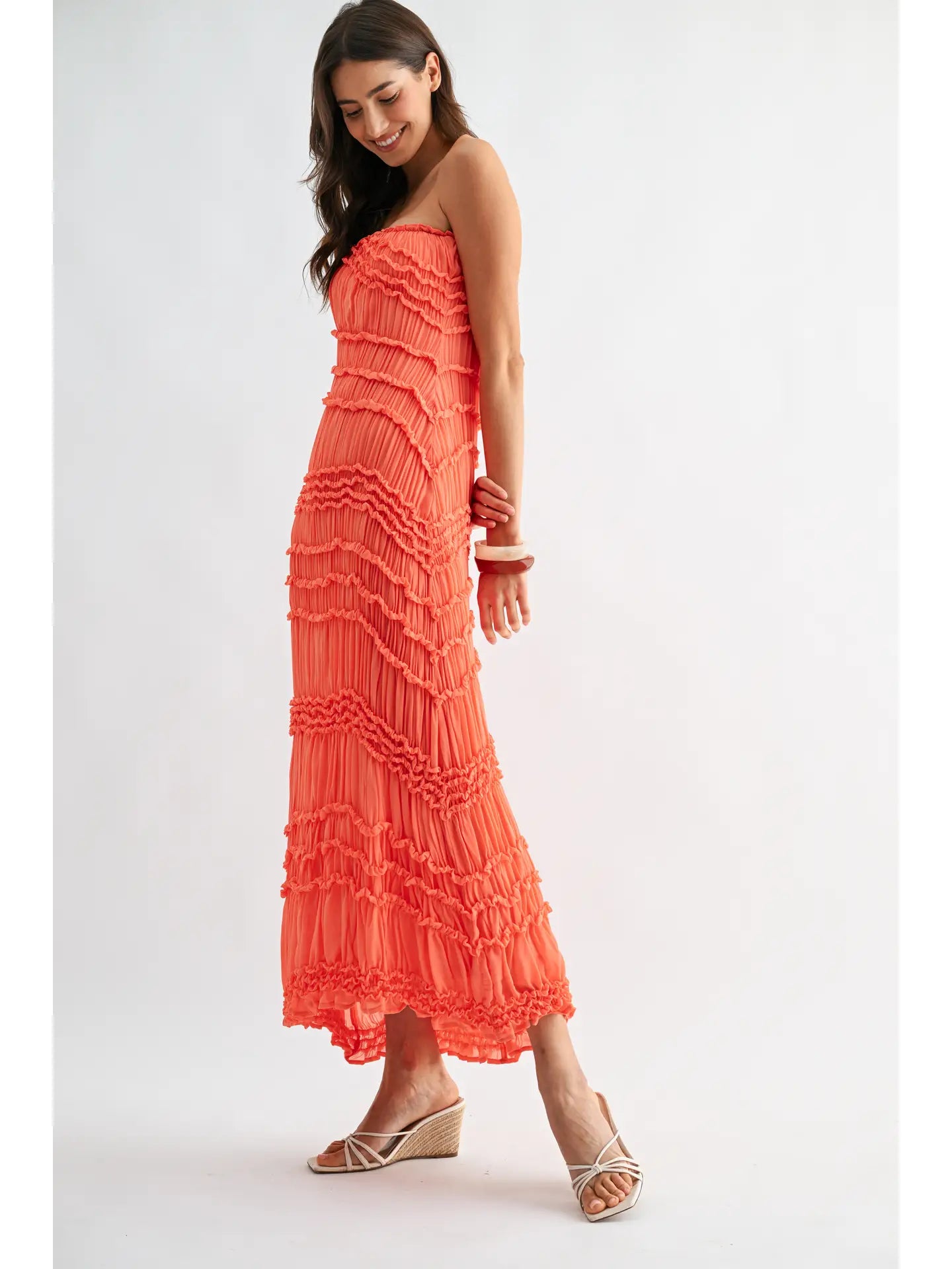 Sunset Ruffle Midi Dress