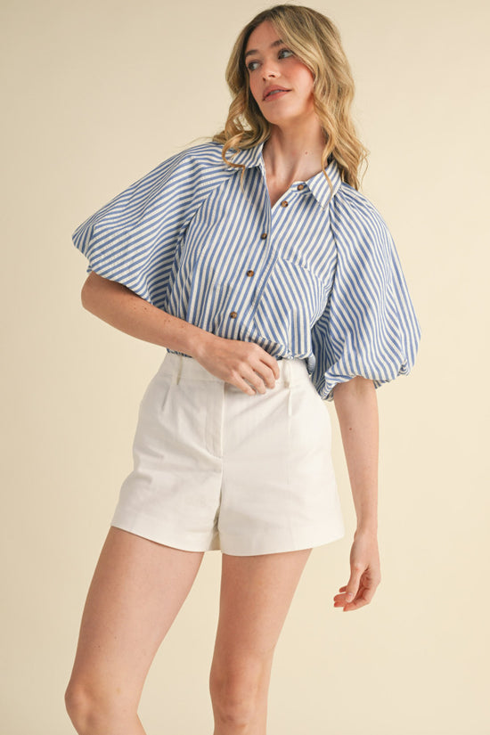 Bella Blue Bubble Sleeve Top