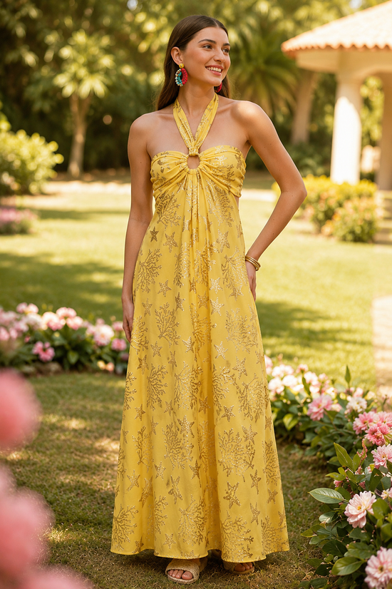 lurex maxi dress Sunlit Sea Coastal LARGE Ultra Slim Adrianna Papell - 40480 Collar Size:21 Cut to a maxi