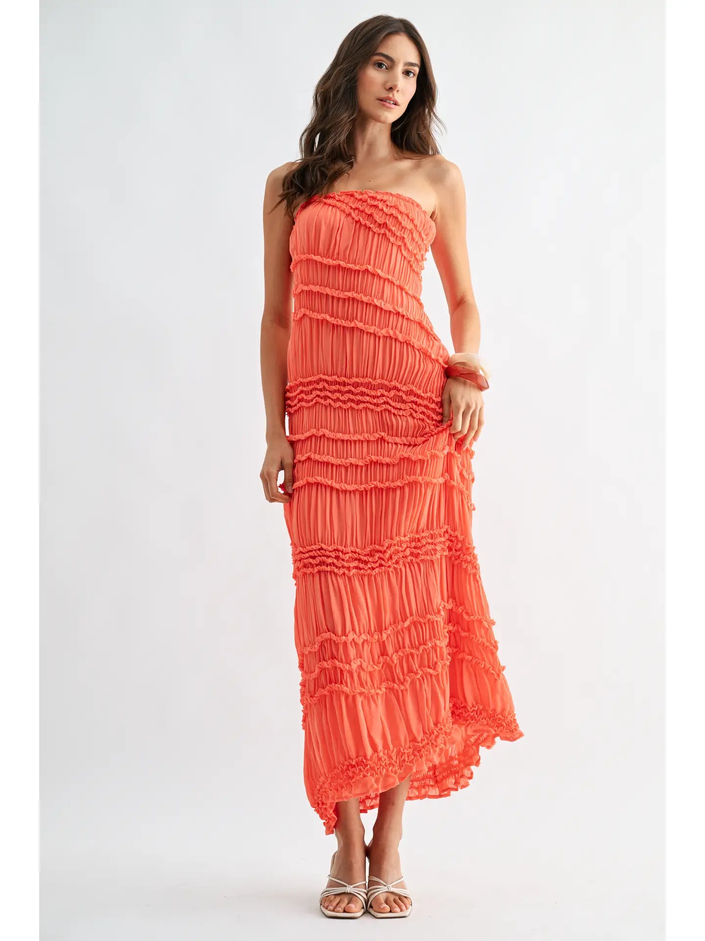 Sunset Ruffle Midi Dress