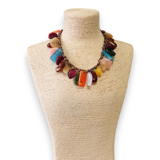 Chunky Rainbow Woven Necklace
