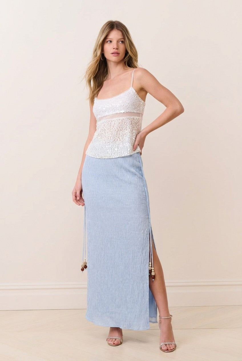 Blue Tide Midi Skirt