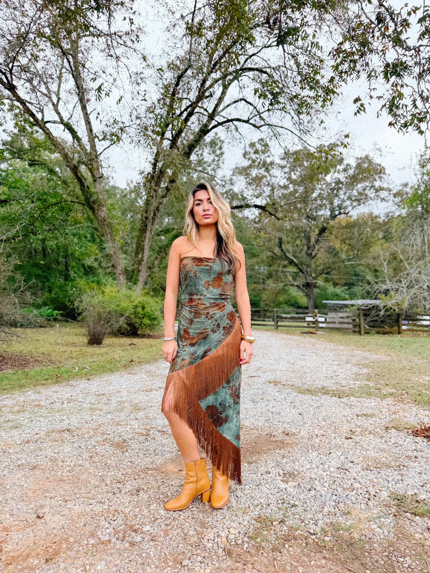 The Mesa Fringe Midi Dress