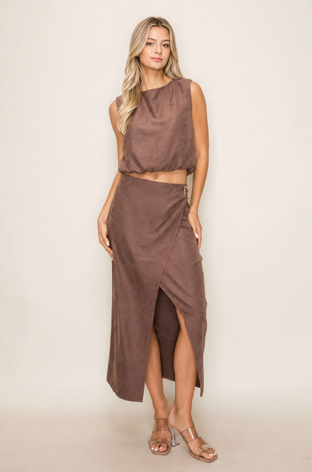 Bailey Brown Wrap Midi Skirt