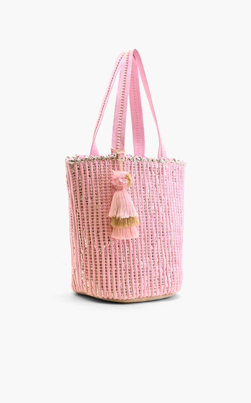 Pink Breeze Upcyled Hand Woven Pink Tote