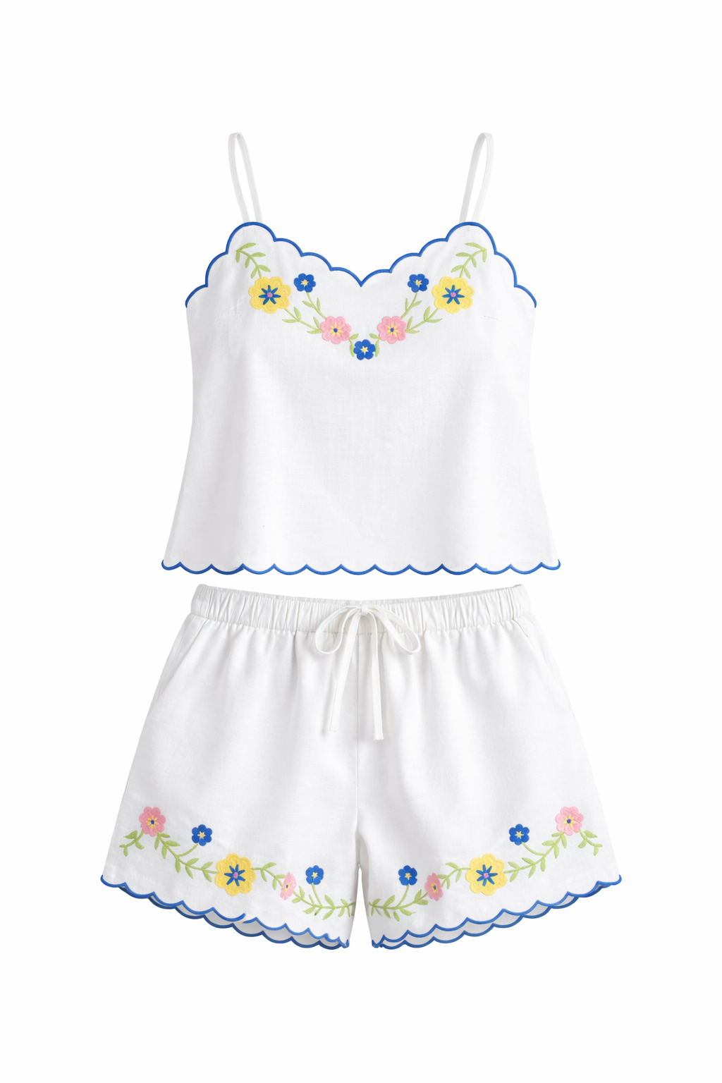 Wildflower Embroidered Top & Shorts Set (PRE-ORDER - AVAILABLE TO SHIP 2/11)