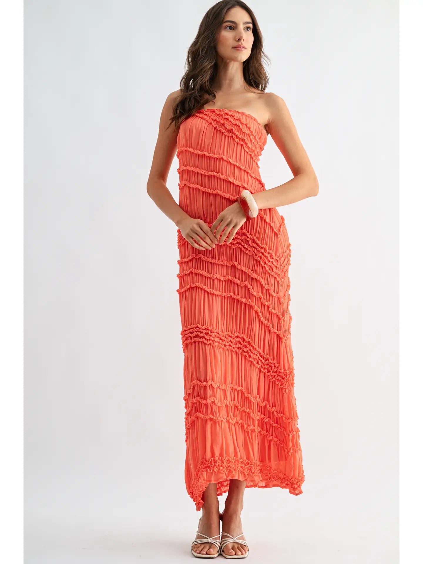 Sunset Ruffle Midi Dress