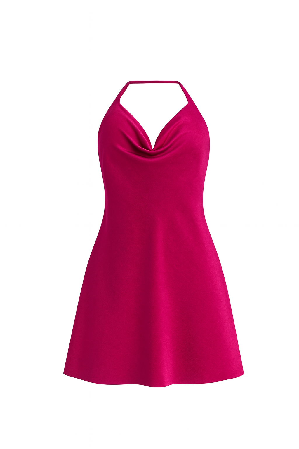 Macy Magenta Halterneck Mini Dress