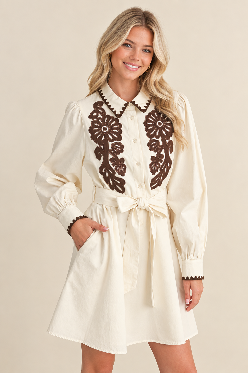 Fiona Floral Embroidered Dress