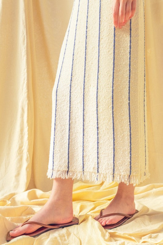 The Capri Stripe Midi Skirt