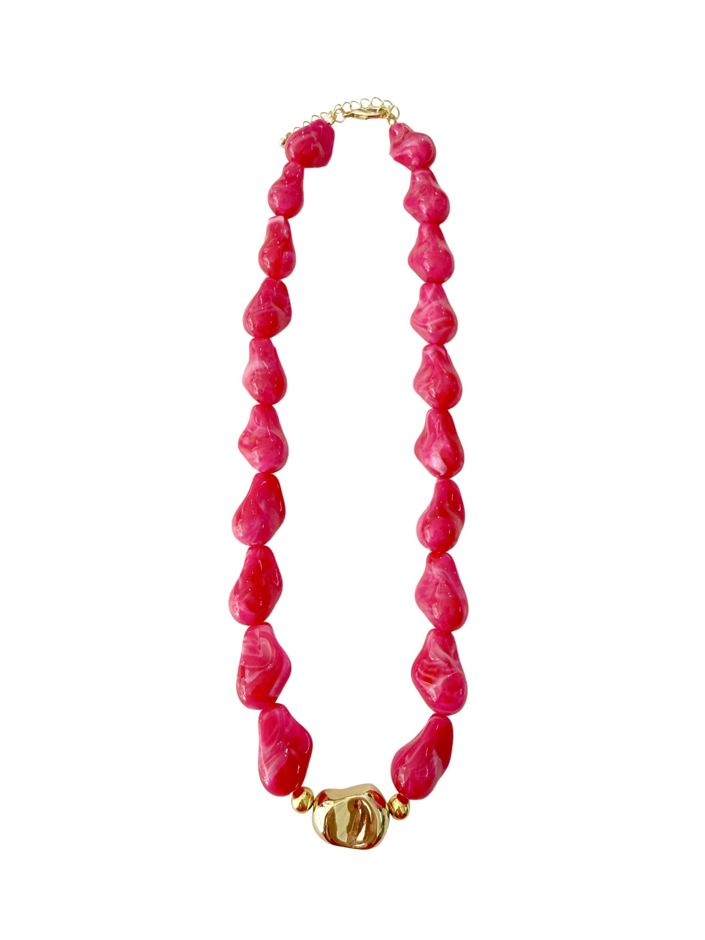 Jazz Chunky Beaded Necklace - Pink