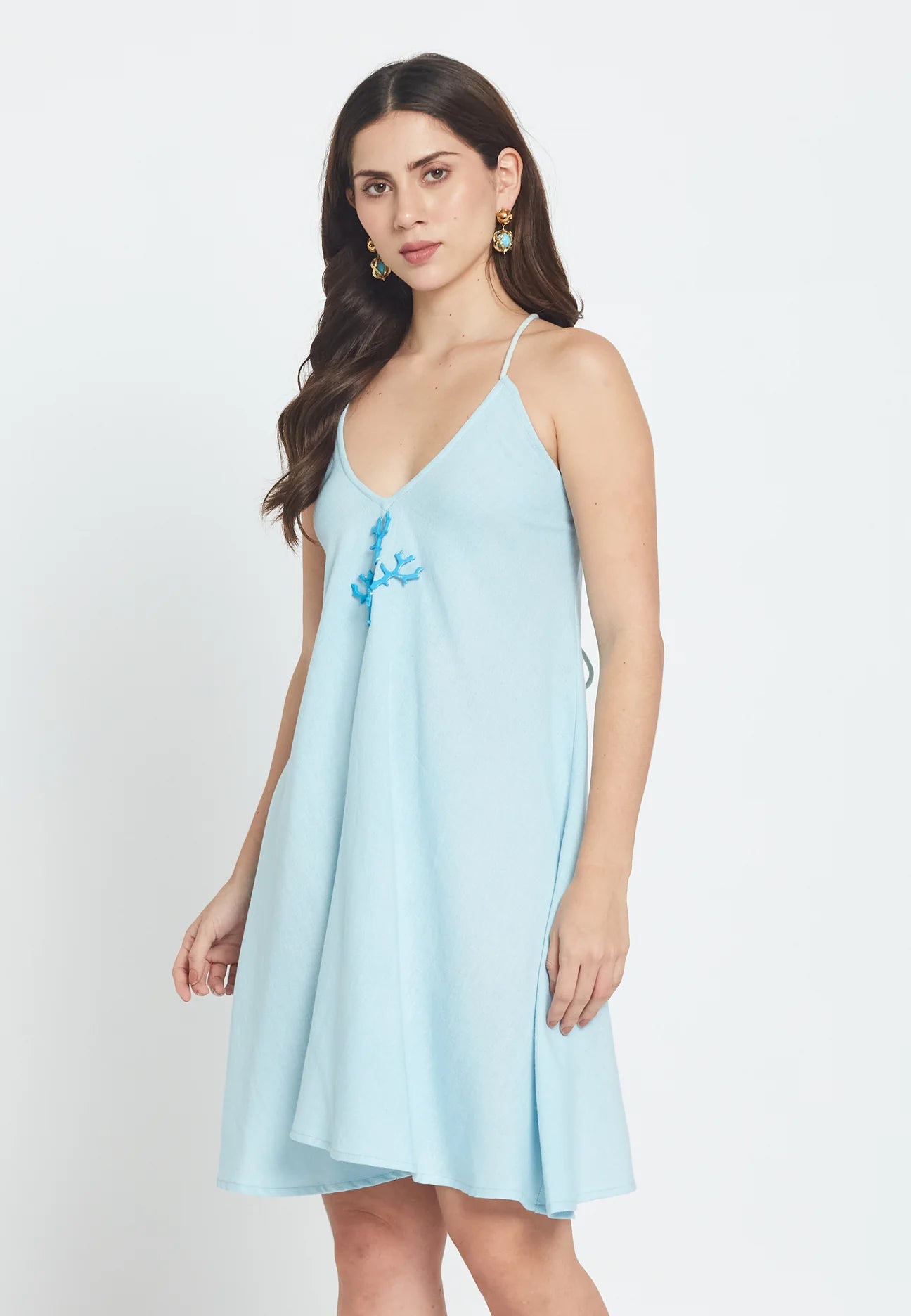 Ocean Coral Blue Mini Dress