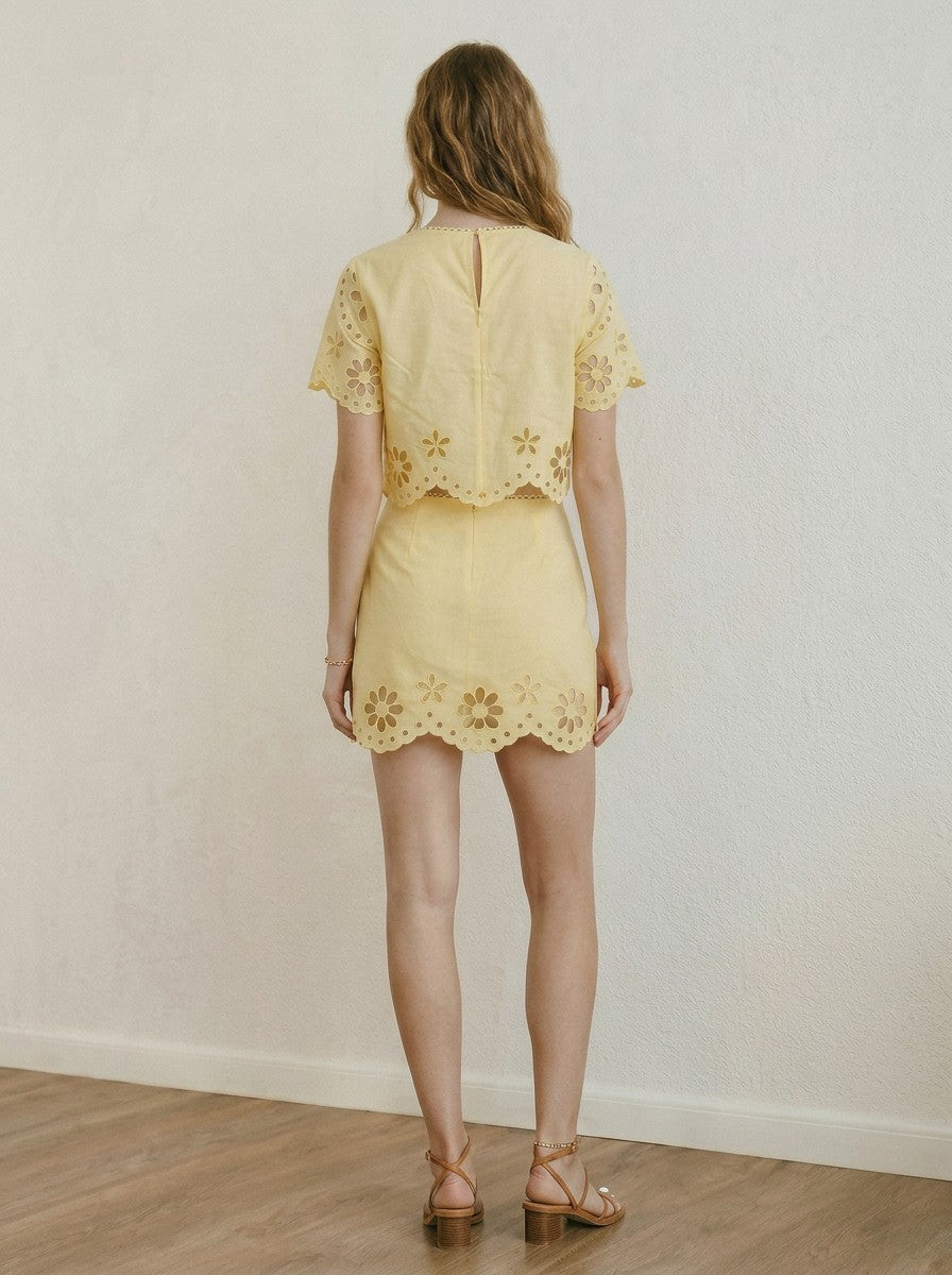 Lemon Blossom Eyelet Blouse
