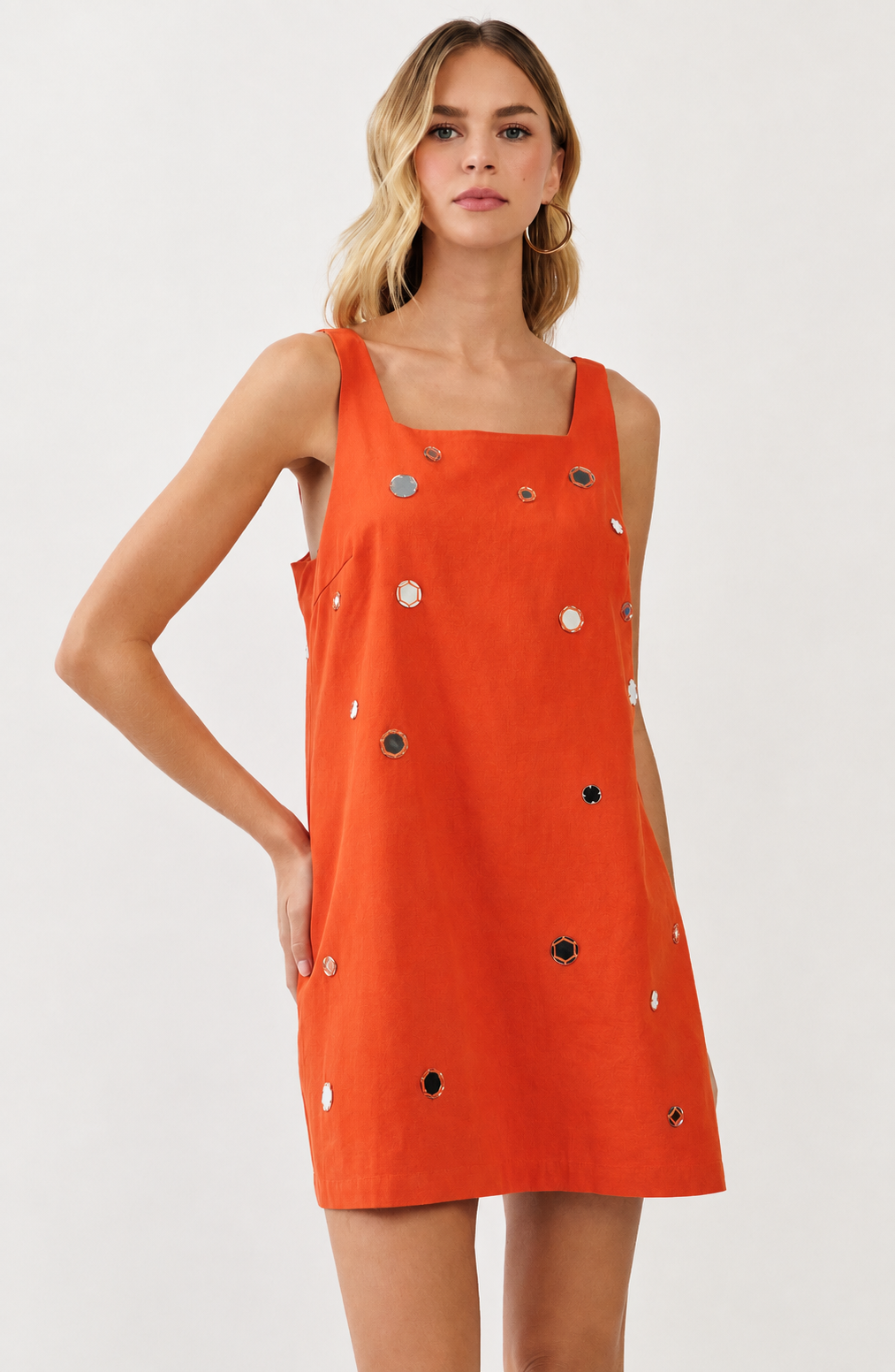 Mirror Me Mini Dress - Orange