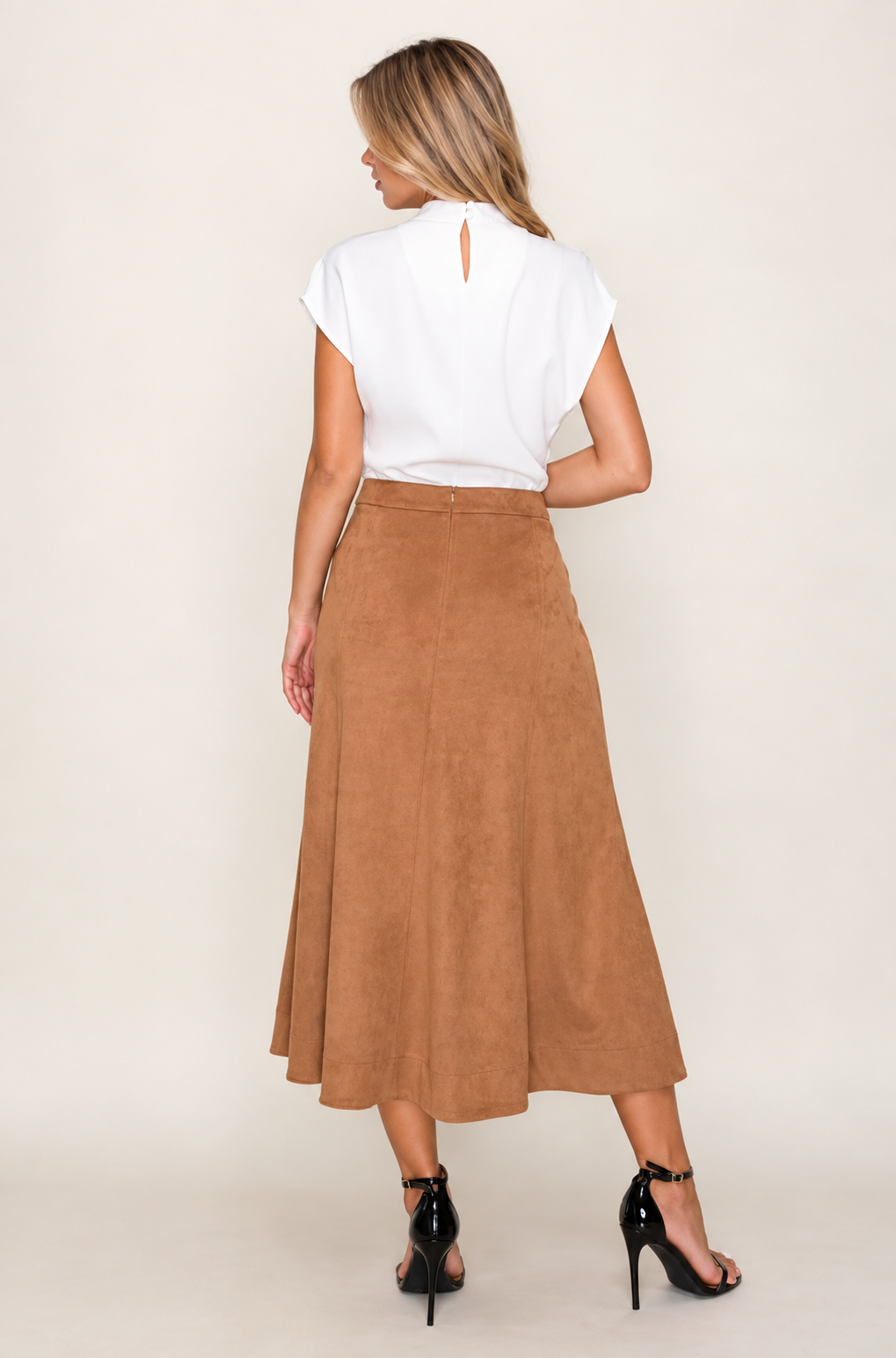 The Sally Suede Midi Skirt