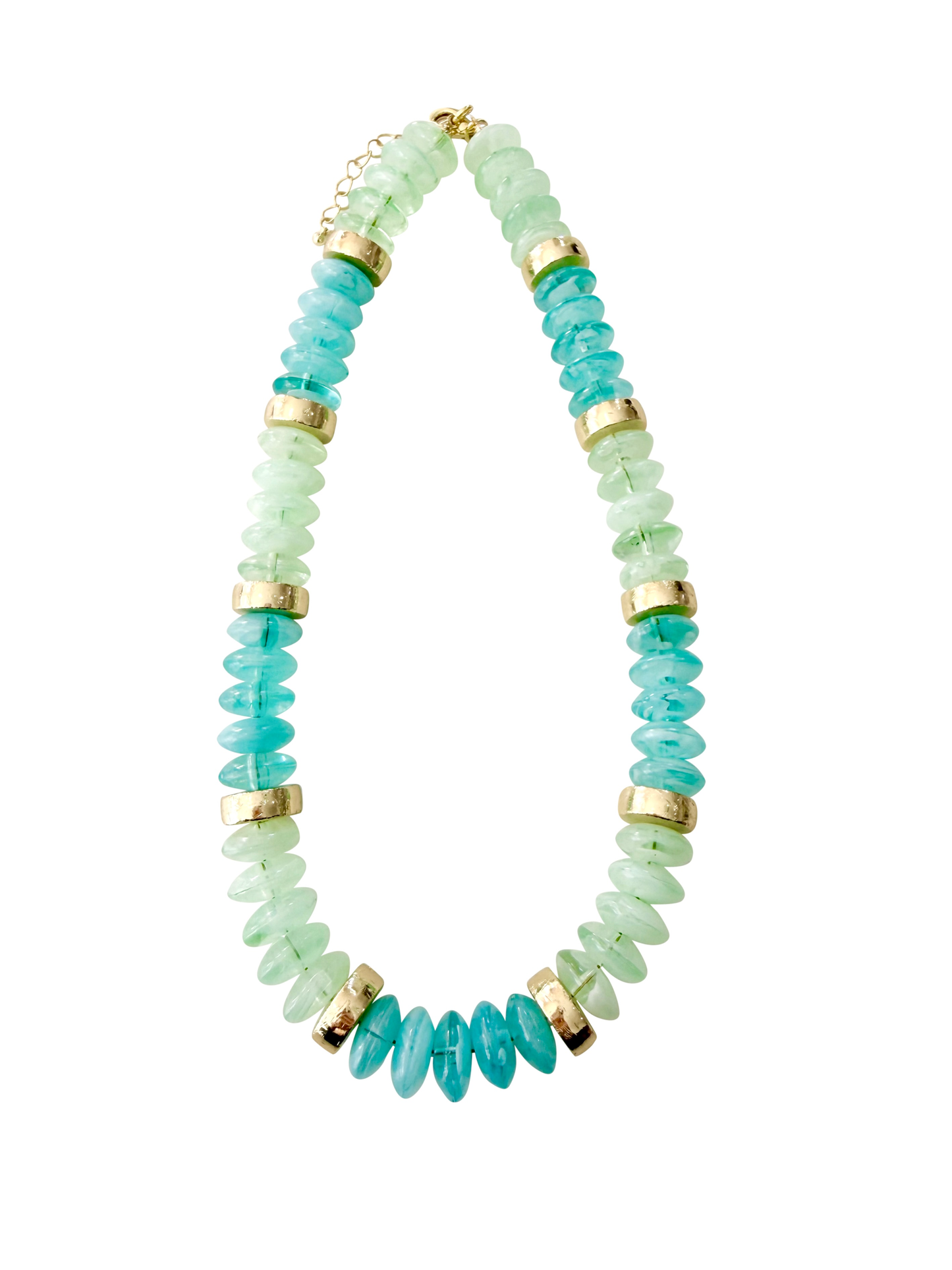 Calloway Beaded Disc Necklace- Mint