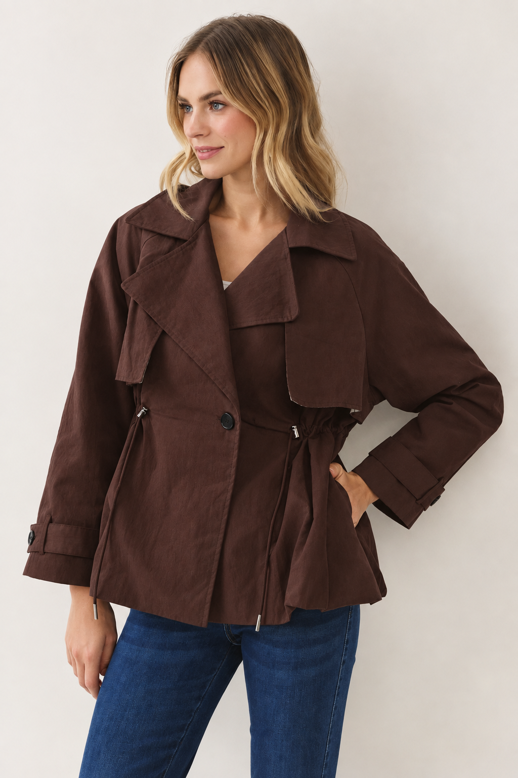 The Demi Drawstring Waist Jacket