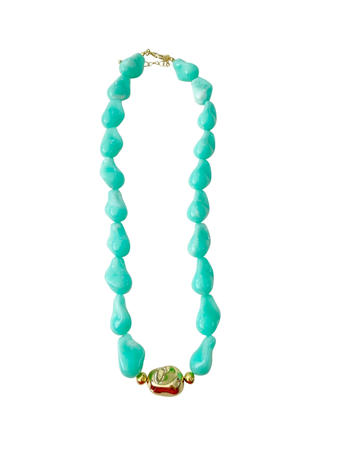 Jazz Chunky Beaded Necklace - Mint Green