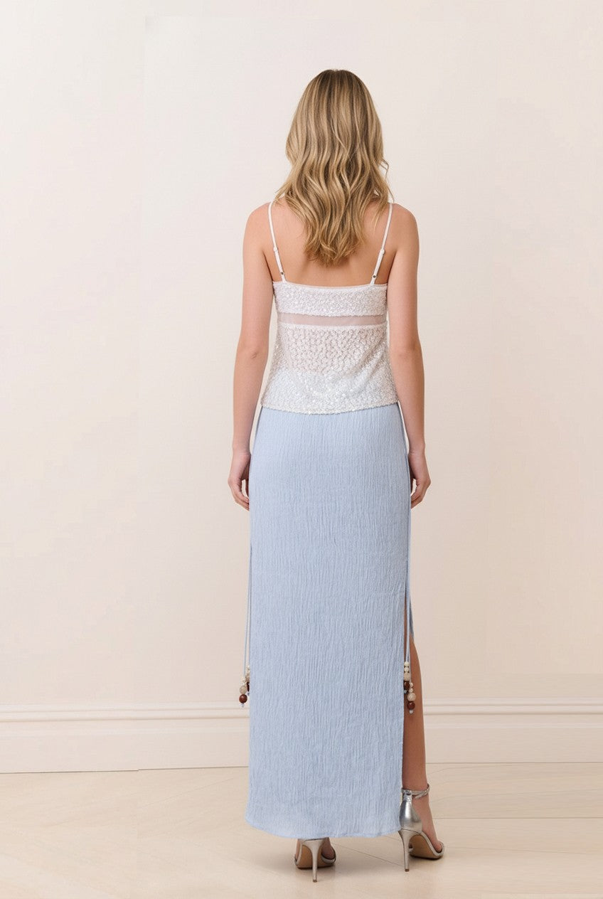 Blue Tide Midi Skirt