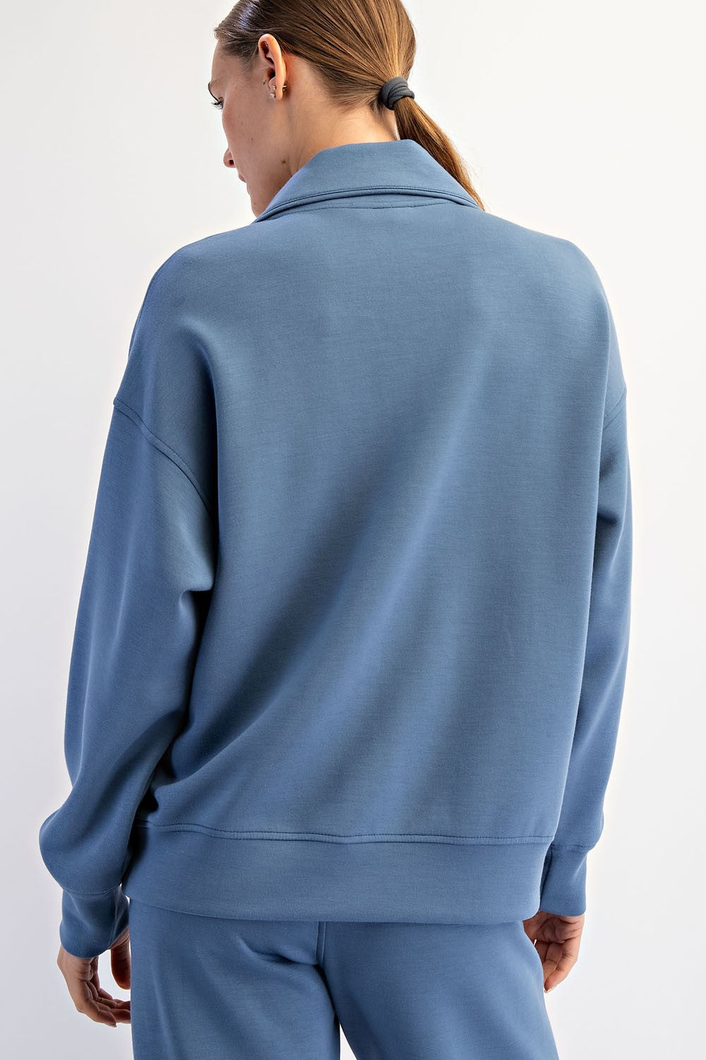 Every Day Blue Mock Neck Pullover