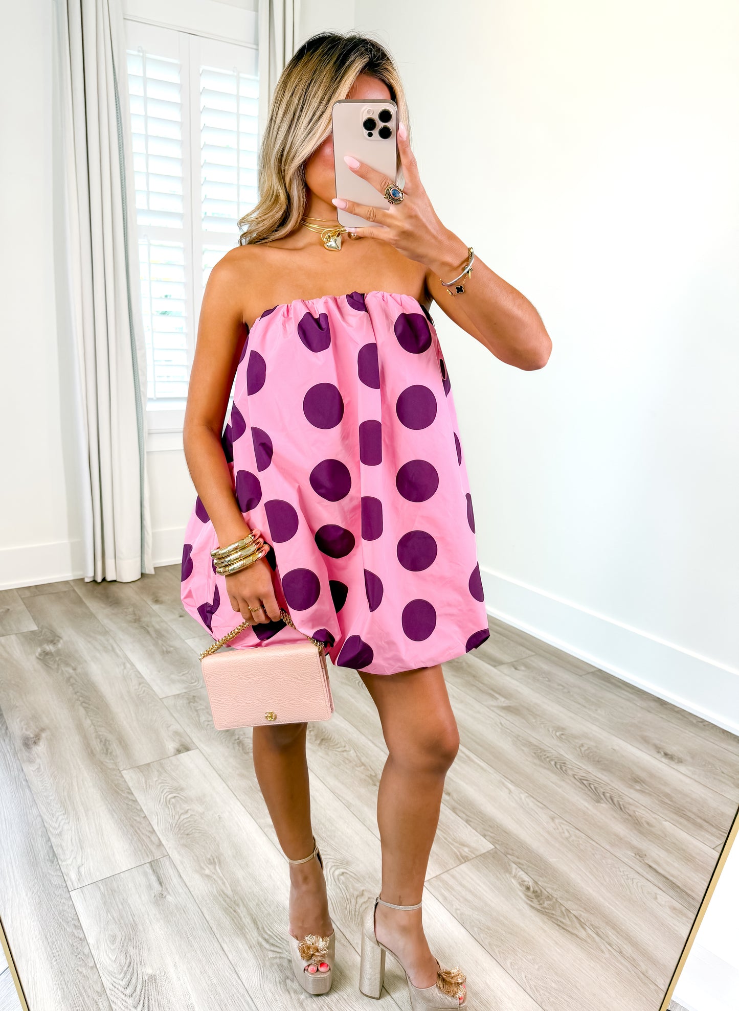 Poppy Strapless Polka Dot Mini Dress