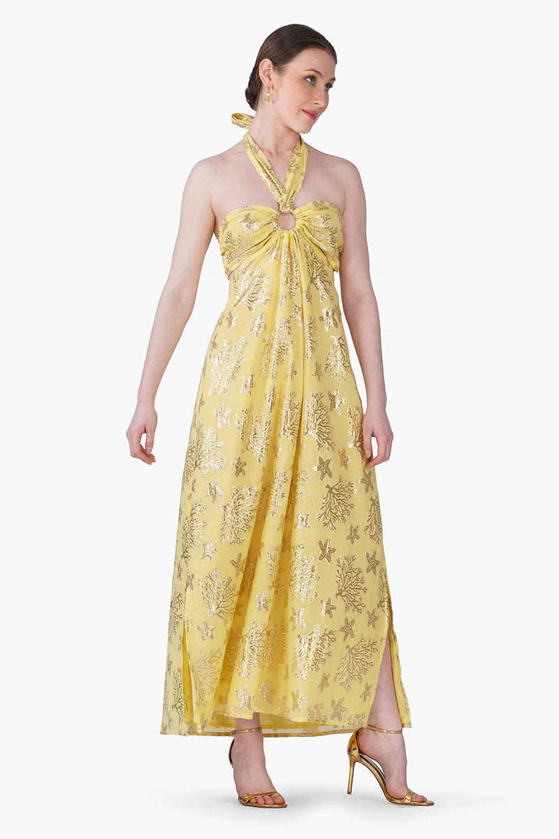 Sunlit Sea Coastal Lurex Maxi Dress