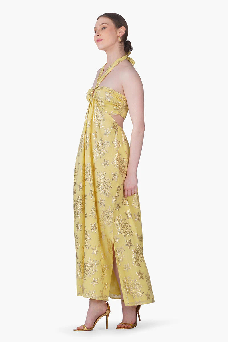 Sunlit Sea Coastal Lurex Maxi Dress