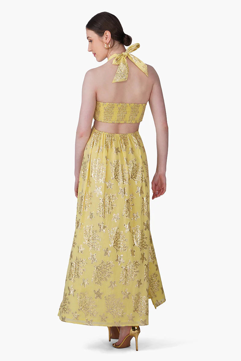 Sunlit Sea Coastal Lurex Maxi Dress