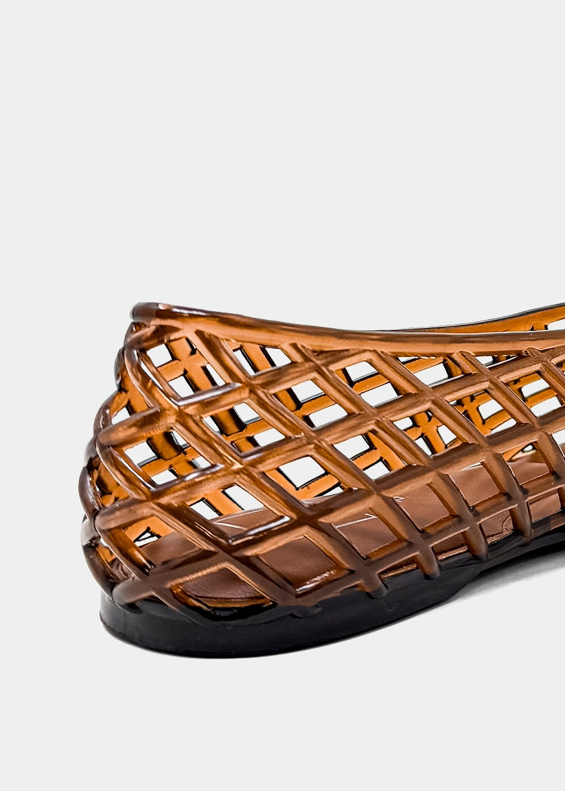 Alana Jelly Flat - Brown (PRE-ORDER/AVAILABLE TO SHIP 7/31)