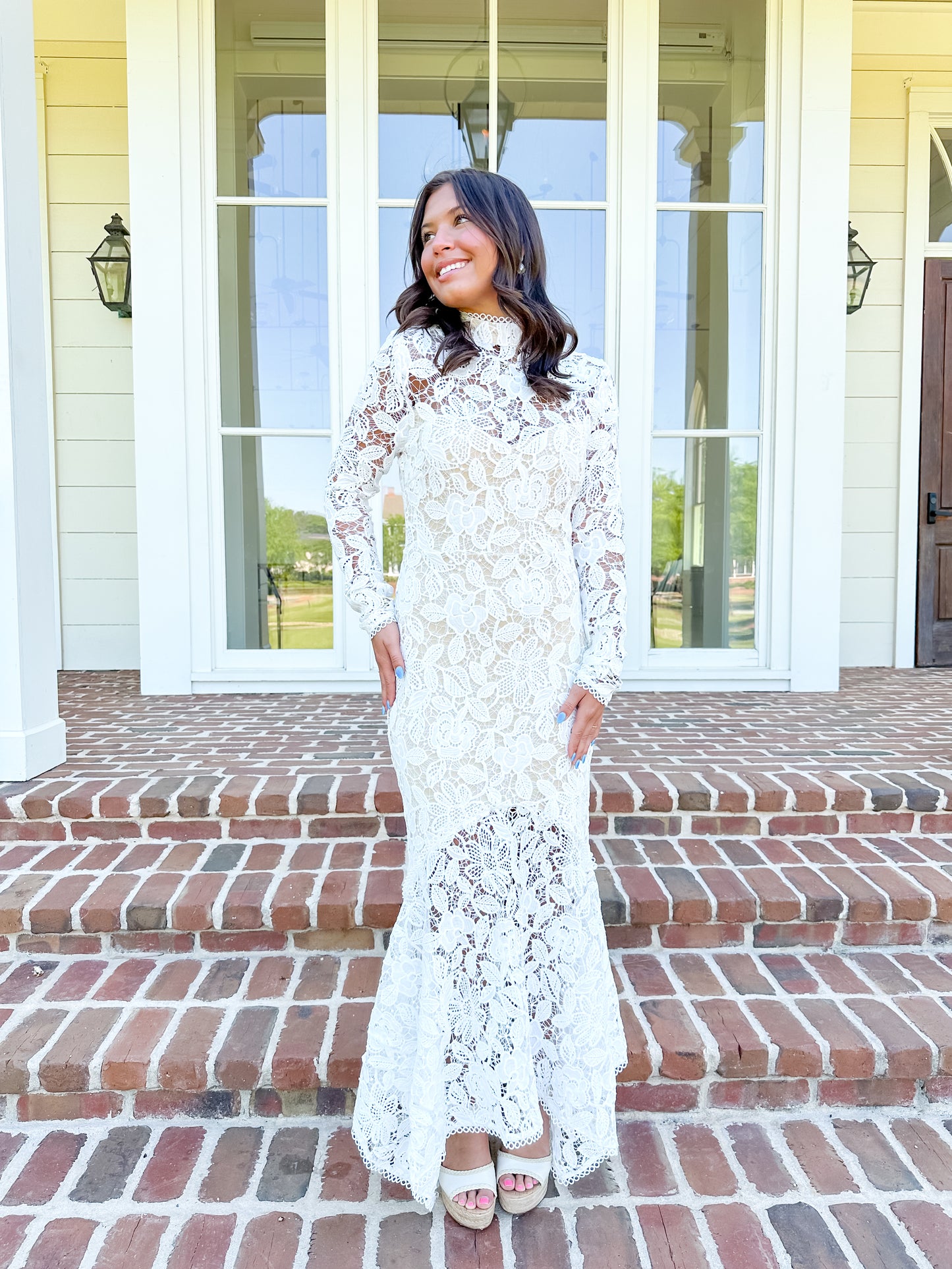 Sadie Floral Lace Midi Dress