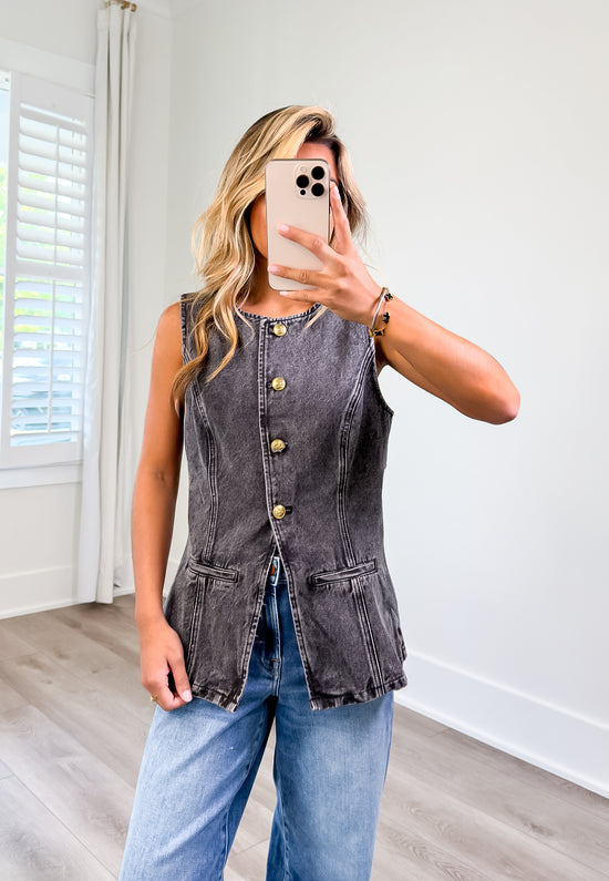 Betsy Button Down Denim Vest