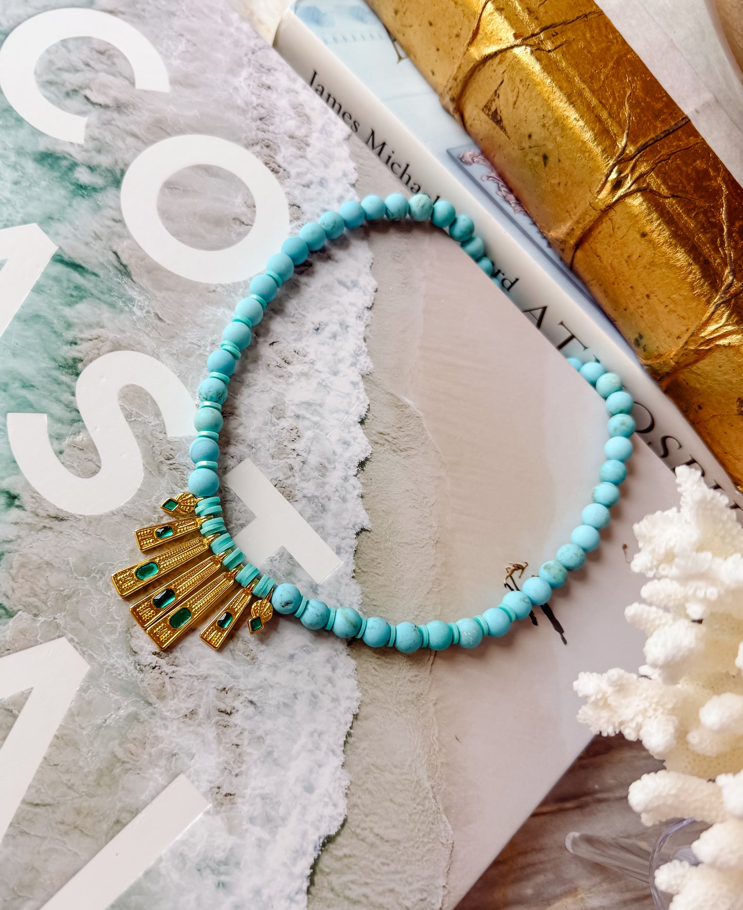 Aqua & Gold Necklace