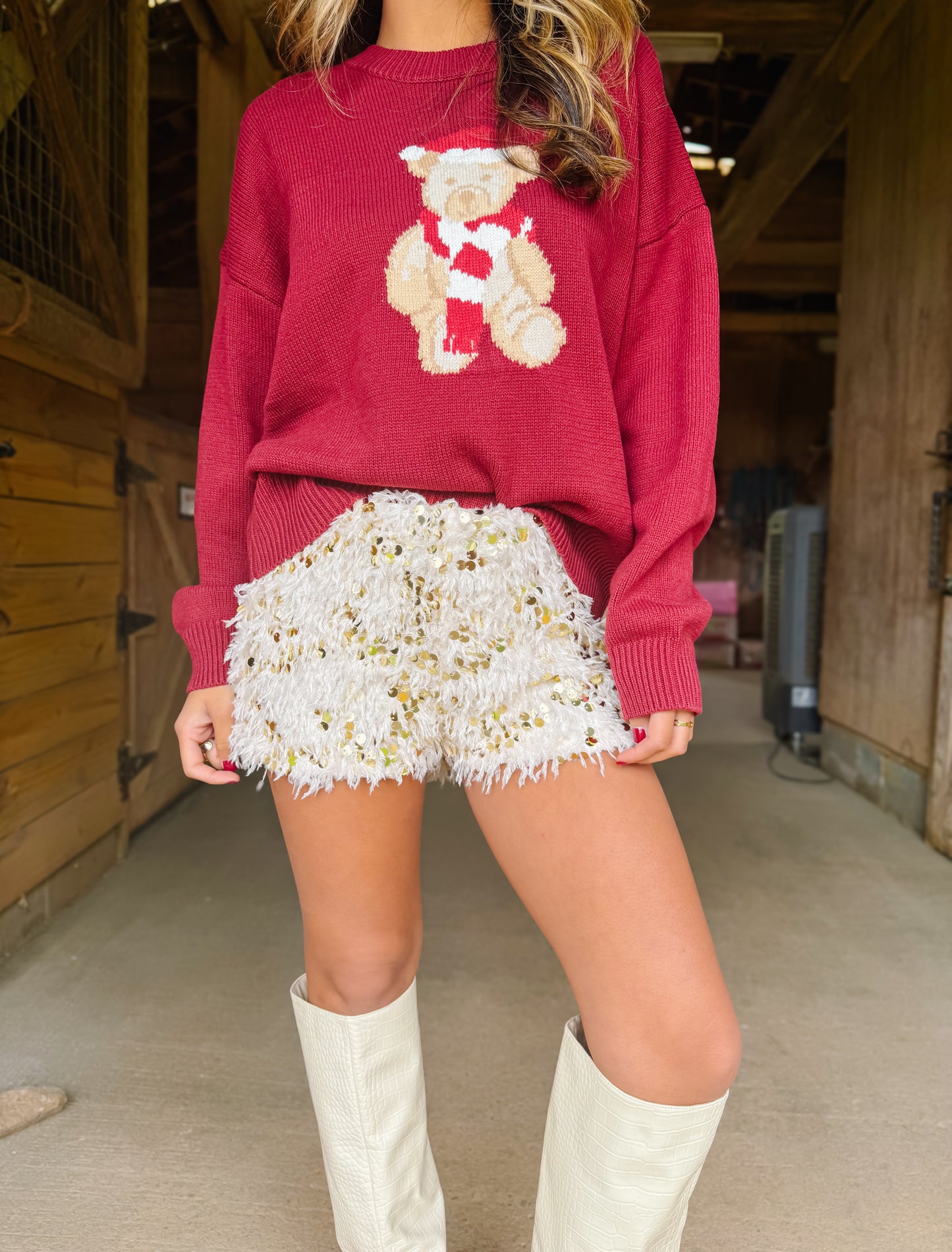 Santa Teddy Bear Graphic Sweater