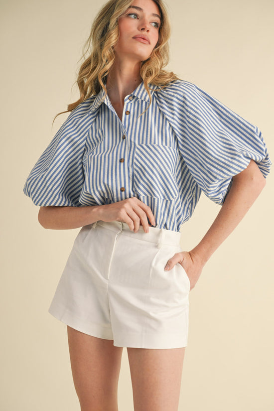 Bella Blue Bubble Sleeve Top