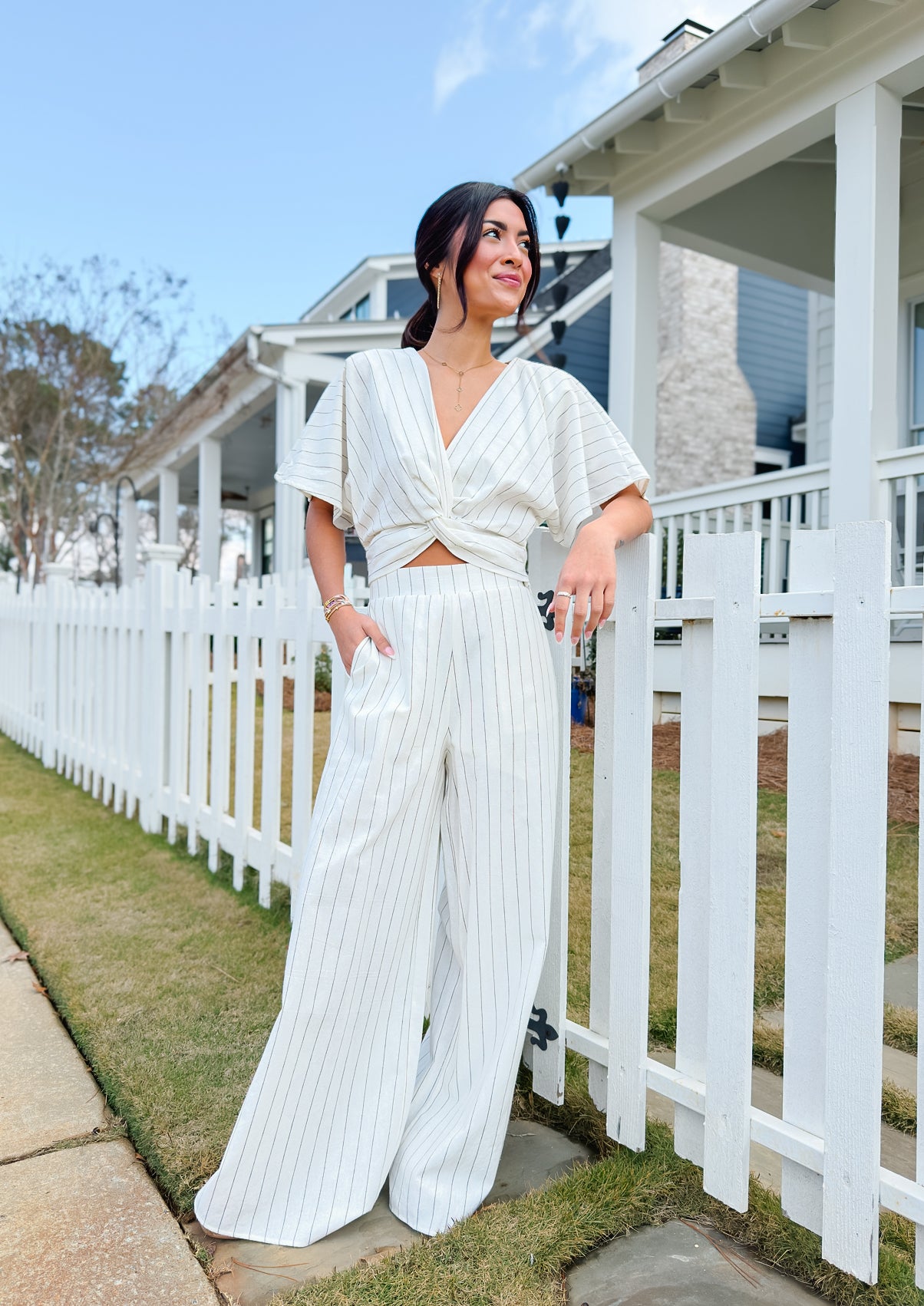 The Harbor Stripe Wide Leg Pants