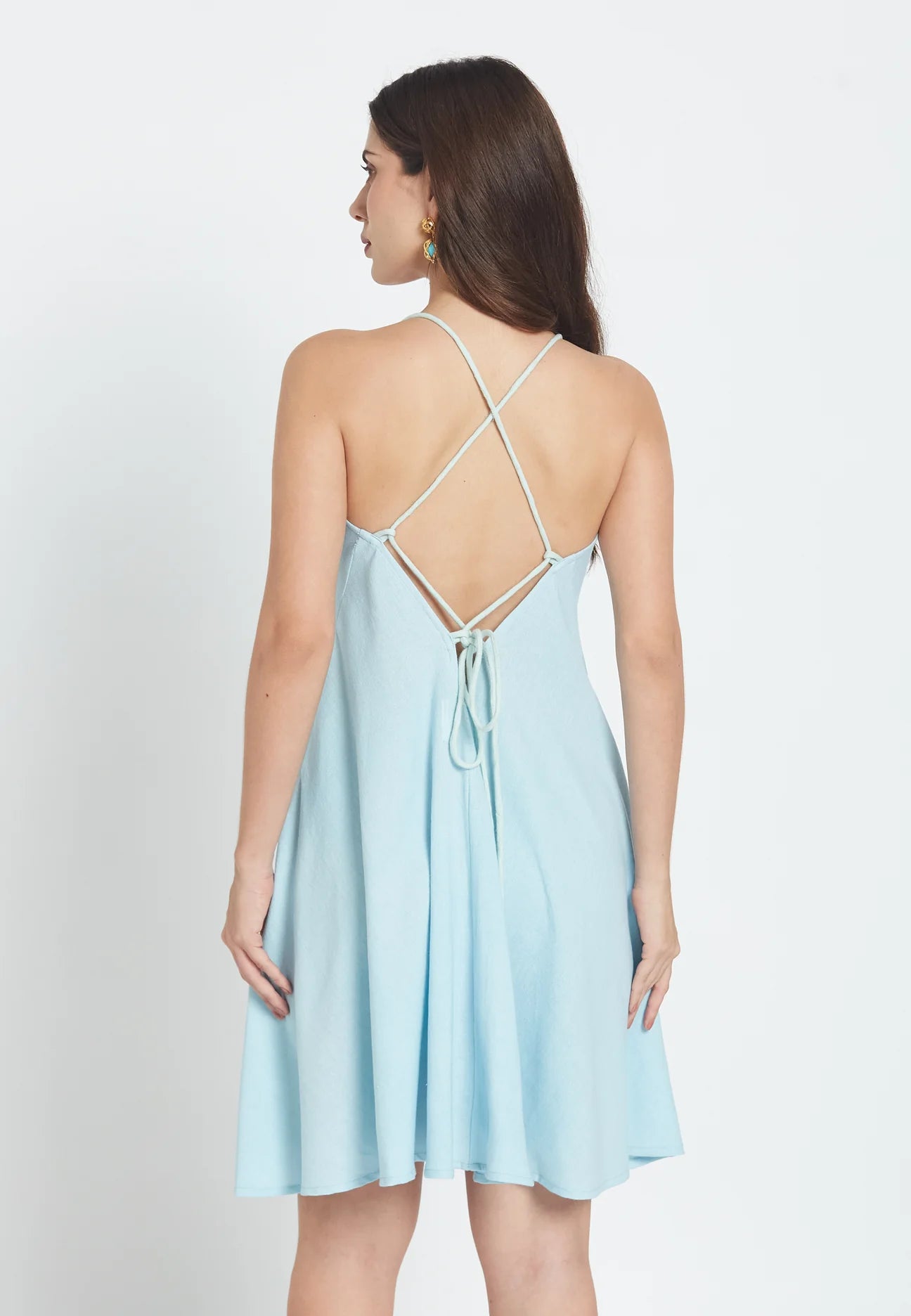 Ocean Coral Blue Mini Dress