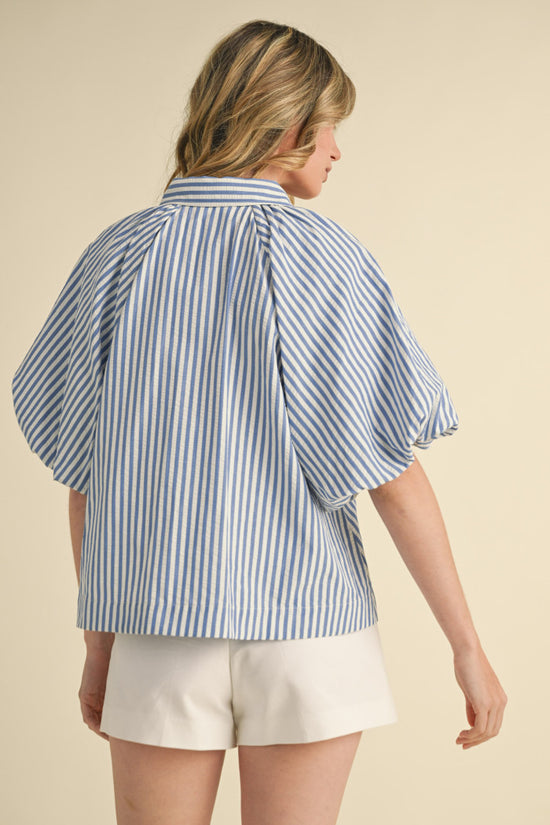 Bella Blue Bubble Sleeve Top