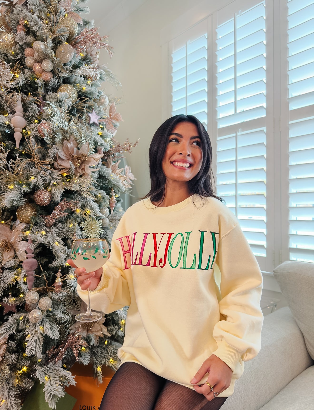 Holly Jolly Embrodiered Sweatshirt