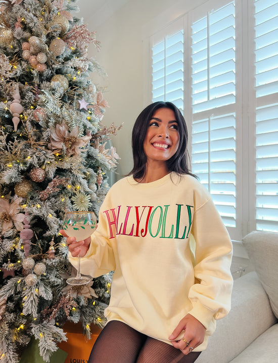 Holly Jolly Embrodiered Sweatshirt