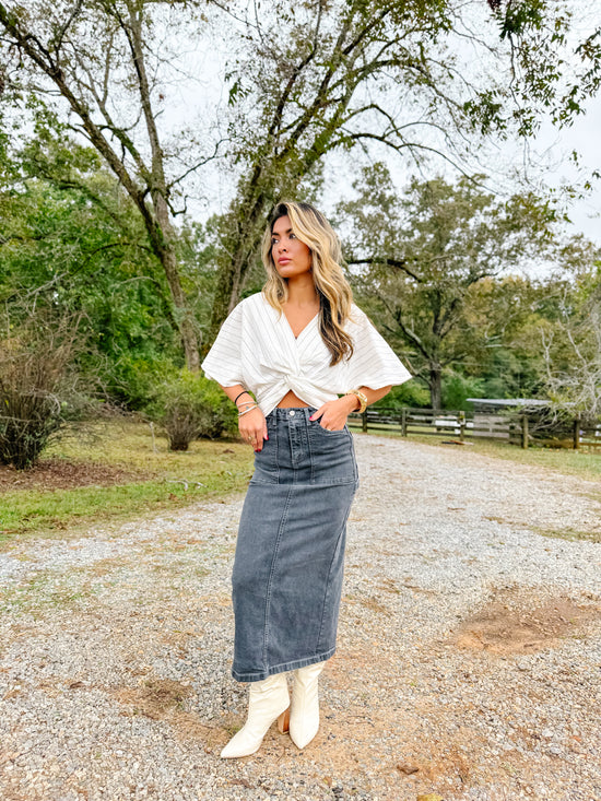 The Harbor Stripe Twist Top