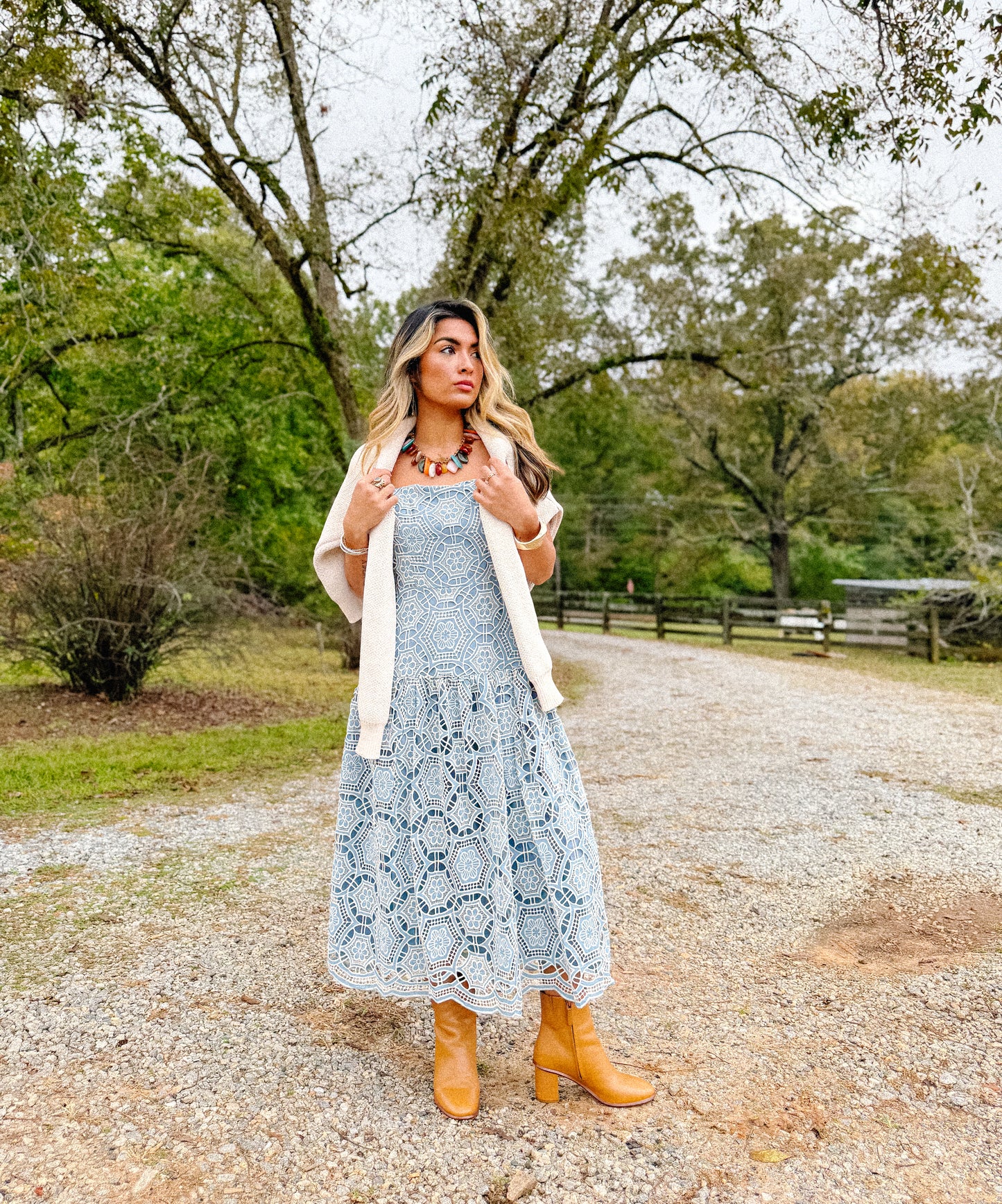 Blue Ivory Midi Dress - RESTOCK!!