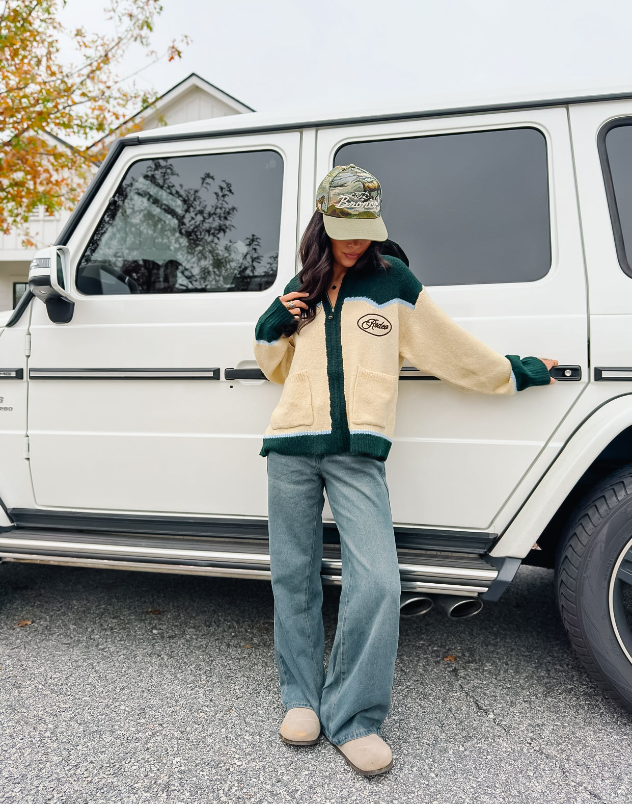 Rodeo Embrodiered Zip Up Cardigan