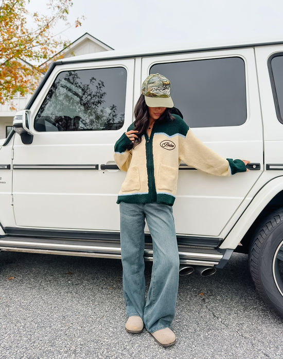 Rodeo Embrodiered Zip Up Cardigan