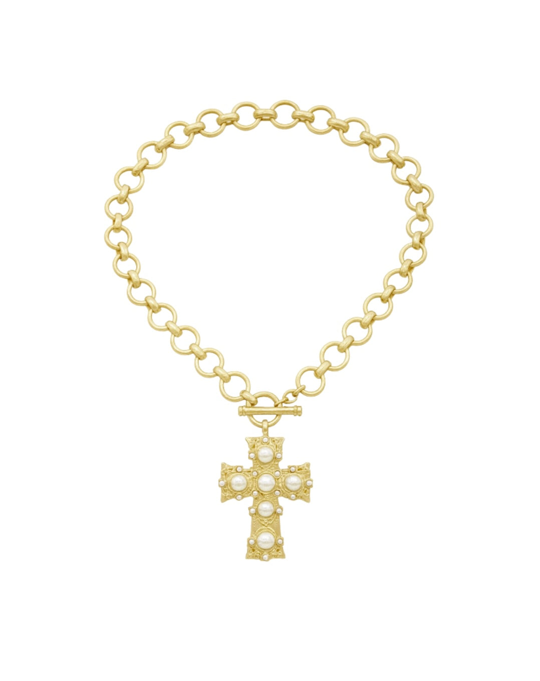 Piper Pearl Studded Cross